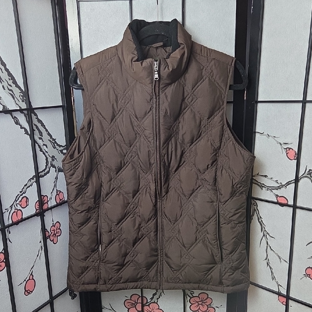 Eddie Bauer Quilted Brown Puffer Vest